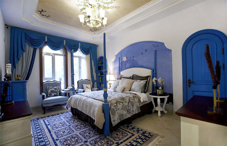 地中海 天伦庄园 别墅 卧室图片来自超凡装饰范鸿瑞在银河丹堤地中海实景案例赏析的分享