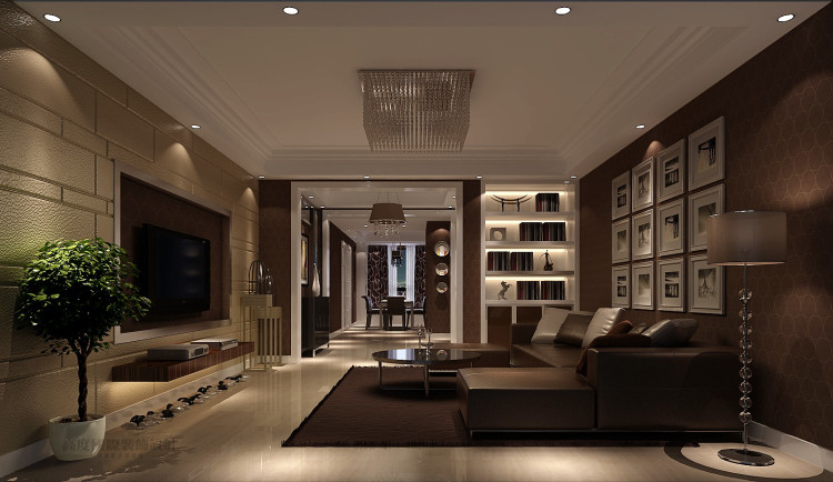 简约 现代 公寓 设计案例 效果图 客厅图片来自高度国际设计装饰在金隅翡丽152㎡现代简约设计案例的分享