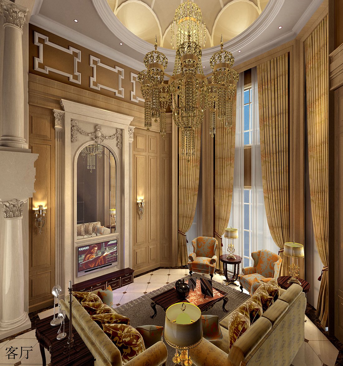 欧式 别墅 白领 徜徉墅 客厅 客厅图片来自北京别墅装修案例在徜徉墅欧式风格联排方案的分享