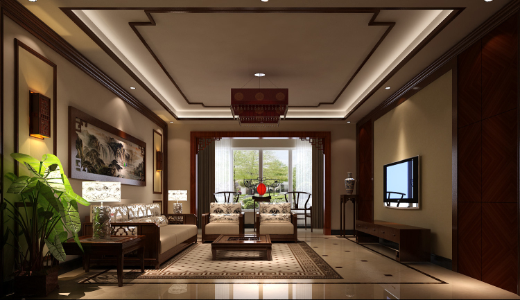 旭辉御府 四室三厅 中式风格 高度国际 希文 客厅图片来自高度国际装饰宋增会在250平米 中式风格的分享