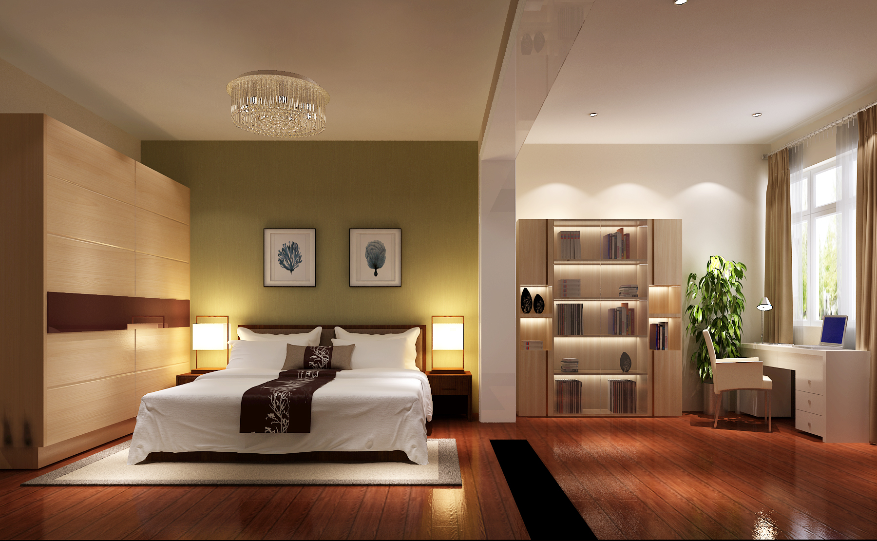 卧室图片来自专业别墅设计工作室在芍药居北里现代风格案例的分享