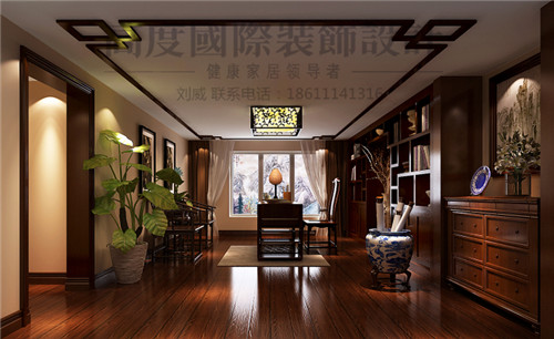 中西结合 简约 欧式 田园 混搭 三居 书房图片来自高度国际装饰设计刘威在旭辉御府中西结合风格的分享