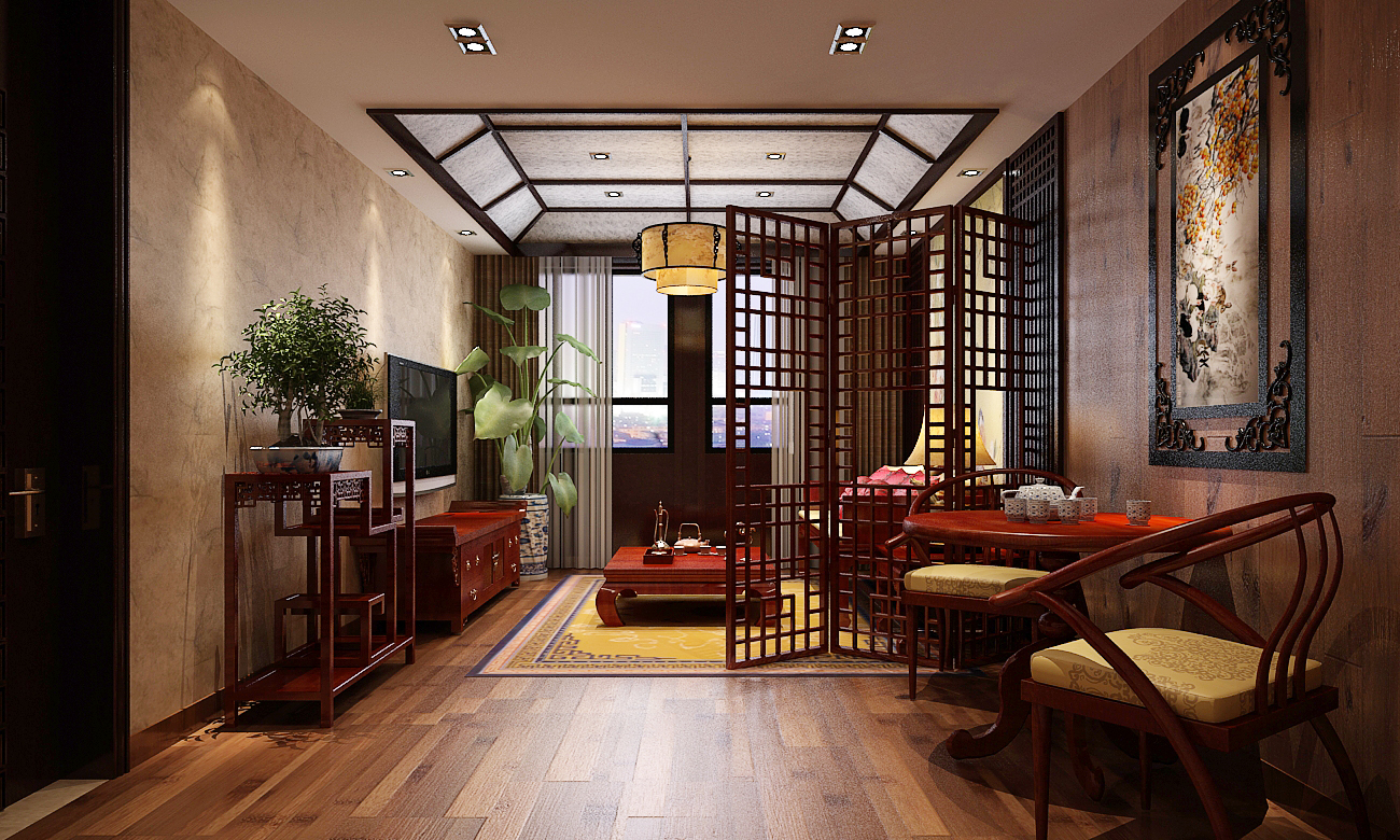 中式风格 别墅 典雅中式 客厅 餐厅 卧室 客厅图片来自超凡装饰季国华在典雅中式许昌花都温泉小镇的分享
