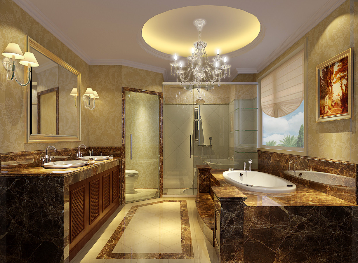 欧式 公寓 温馨 典雅 卫生间图片来自高度国际设计装饰在龙湖花盛香醍263㎡欧式风格案例的分享