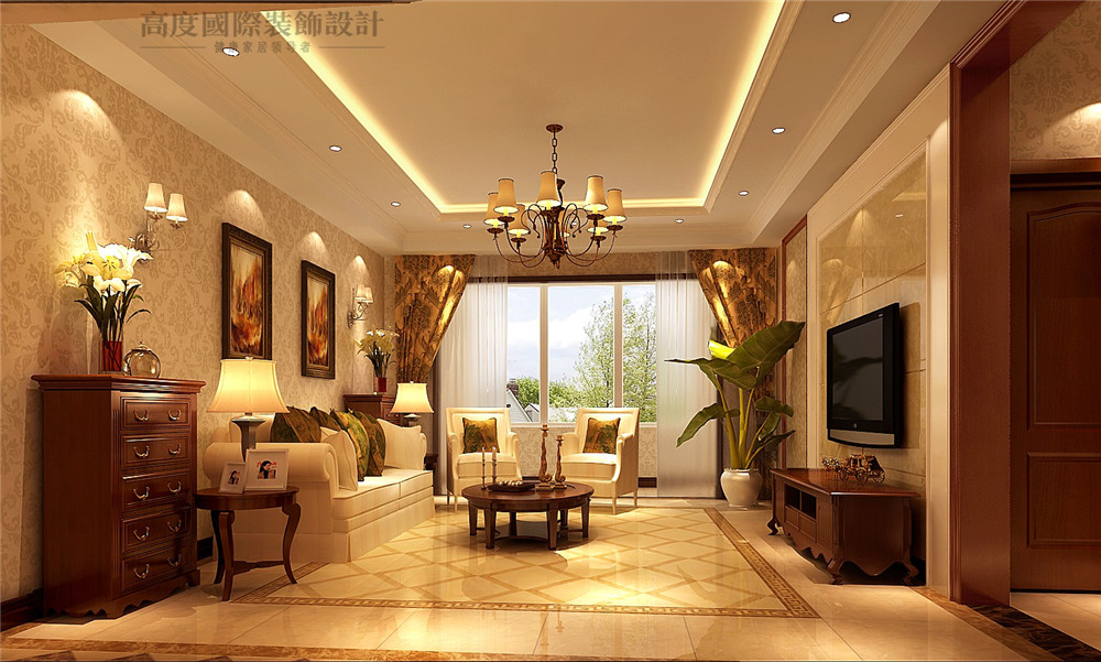 欧式 简约 三居 设计 装修 客厅图片来自北京别墅装修设计在6.2万打造简约欧式公寓的分享