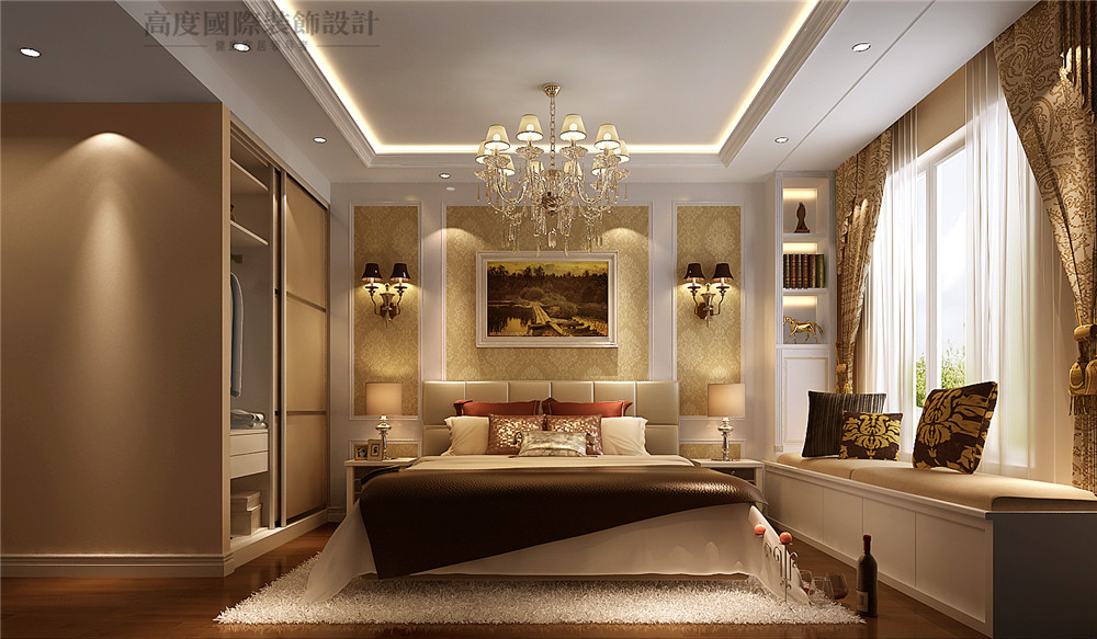 欧式 简约 三居 设计 装修 卧室图片来自北京别墅装修设计在6.2万打造简约欧式公寓的分享