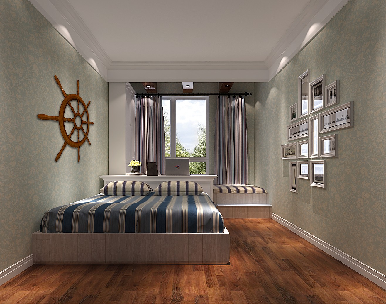卧室图片来自专业别墅设计工作室在长滩壹号田园风格案例的分享