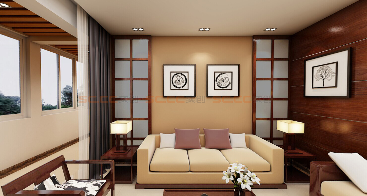 中式 三居 装修 客厅图片来自南京实创装饰夏雨荷在新中式美家的分享