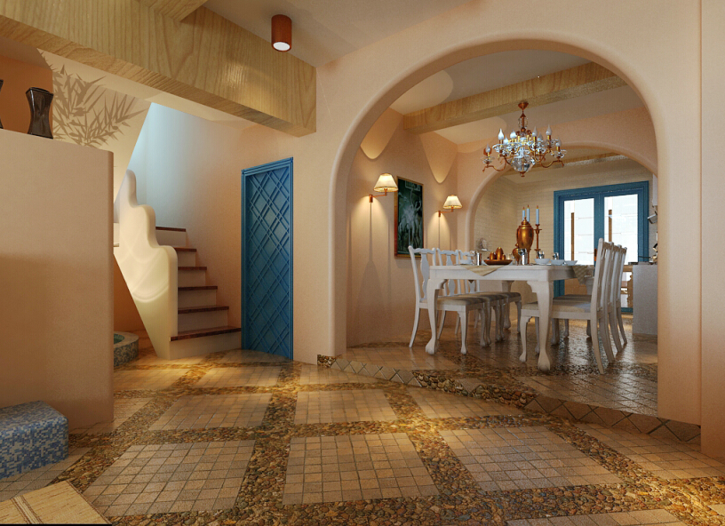 别墅 楼梯图片来自石家庄品界国际装饰在希腊地中海自建别墅的分享