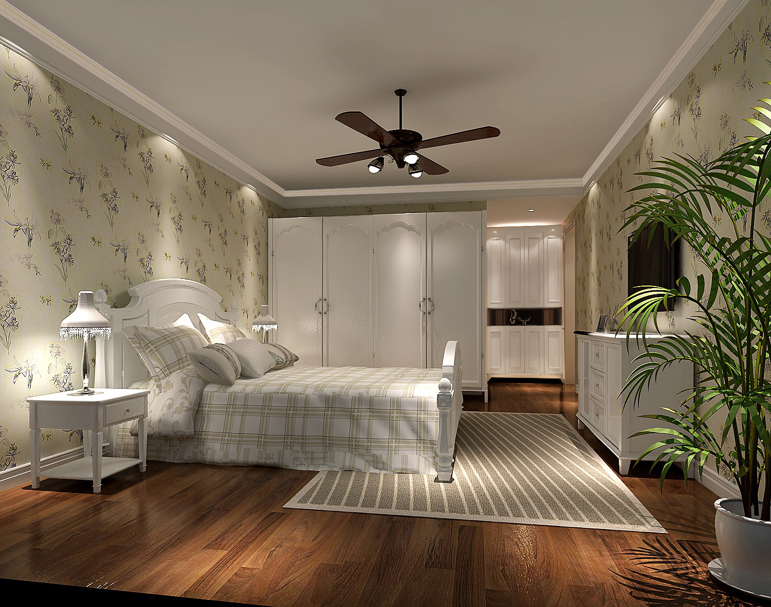 卧室图片来自专业别墅设计工作室在长滩壹号田园风格案例的分享