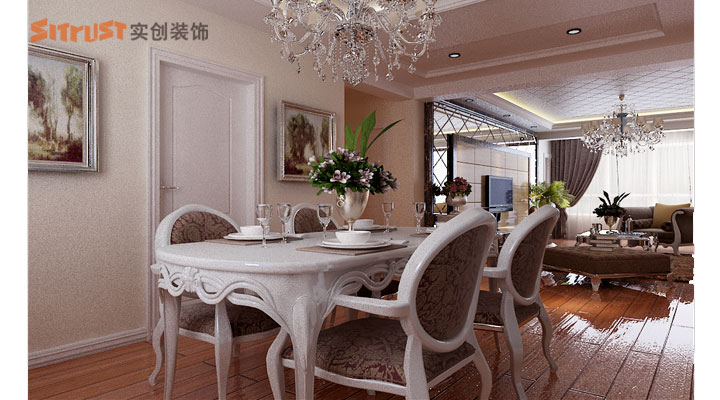 简约 欧式 混搭 三居 白领 收纳 旧房改造 80后 小资 餐厅图片来自余欣欣在整体突出整个居室的奢华的质感。的分享