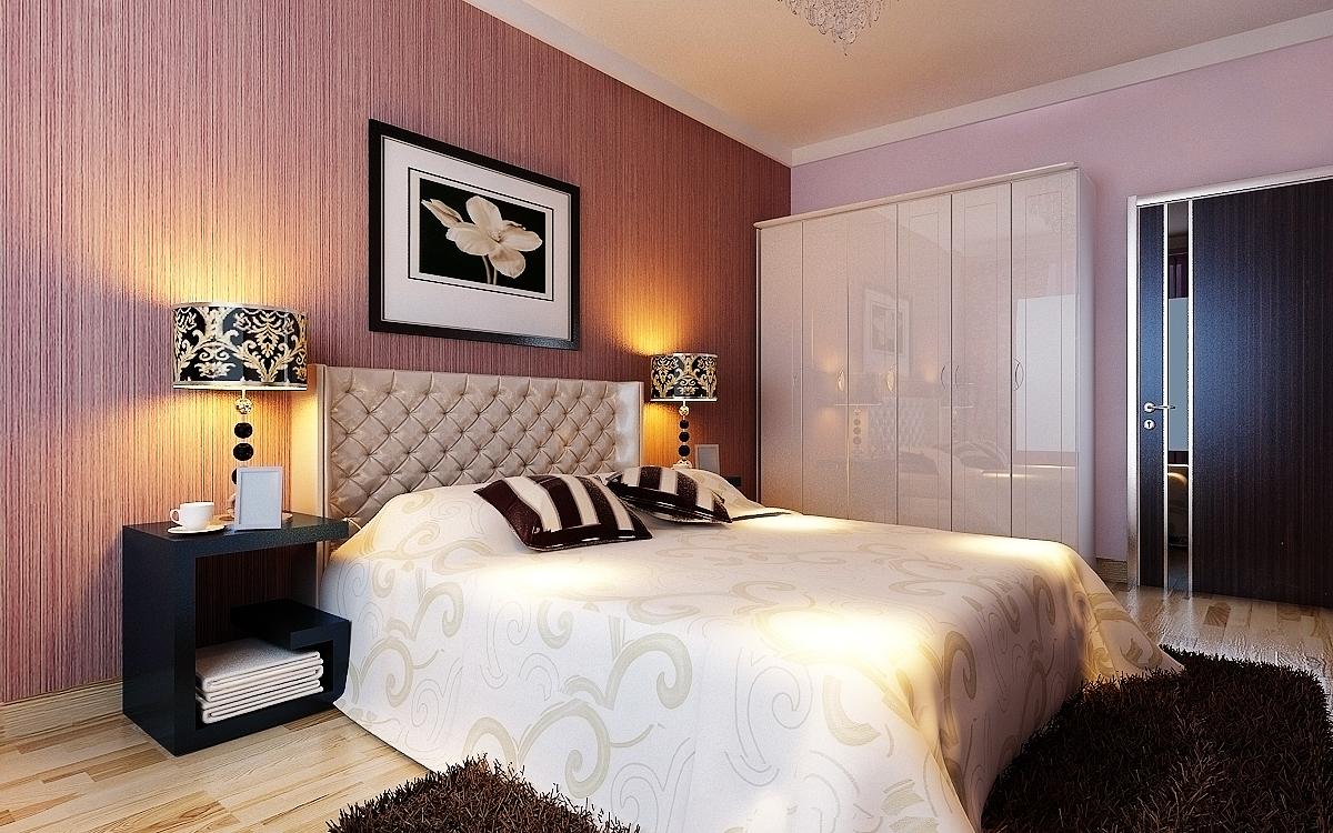 现代简约 三居室设计 装修效果图 收纳 卧室图片来自上海实创-装修设计效果图在133平米清爽自然的现代简约设计的分享