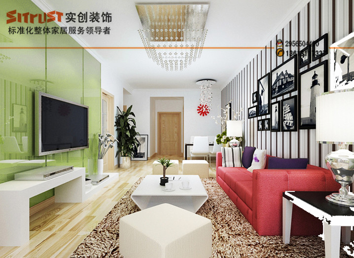 简约 欧式 混搭 二居 三居 白领 客厅图片来自北京实创集团在石家庄保利花园B2户型的分享