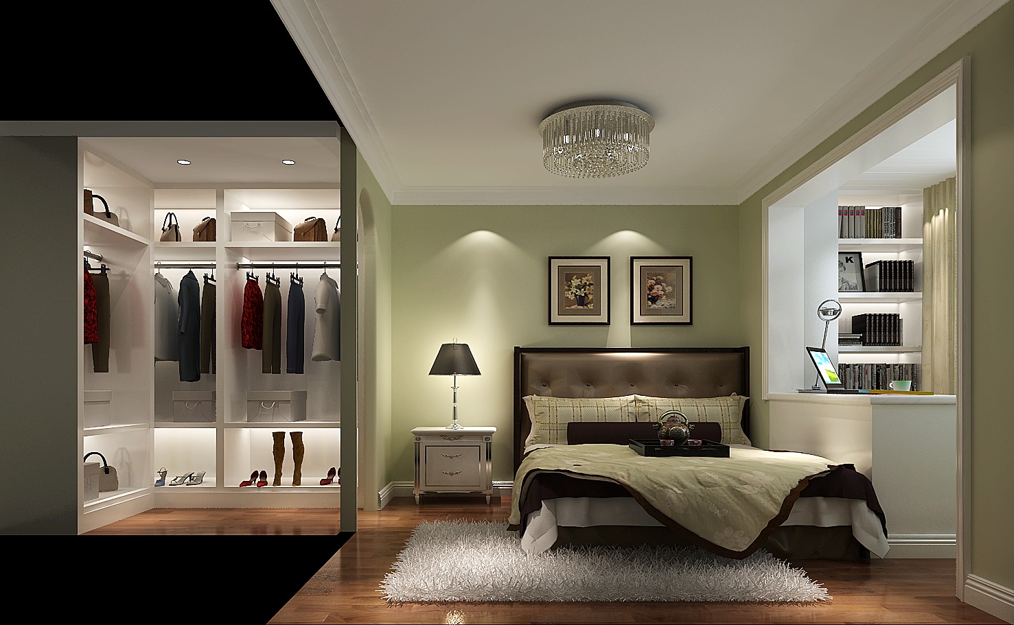 高度国际 单身公寓 一居 卧室图片来自凌军在4W打造50平米单身公寓的分享