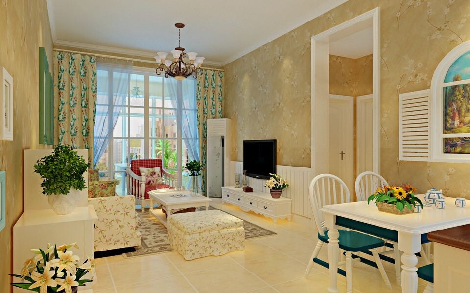 客厅图片来自室内设计师王雅兴在田园分格的分享