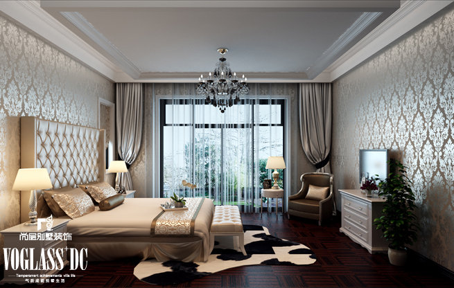 别墅 装修 后现代 奢华 卧室图片来自天津尚层装饰张倩在高尔夫小镇的后现代奢华的分享