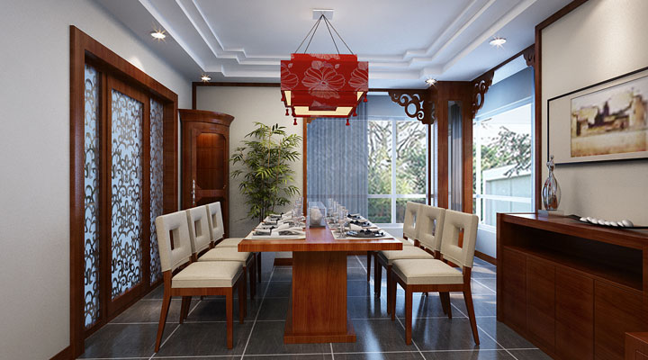 简约 中式 家居 生活 风水 整体家装 家庭装修 室内设计 广州装修 餐厅图片来自余欣欣在造型简朴优美，色彩浓重而成熟。的分享