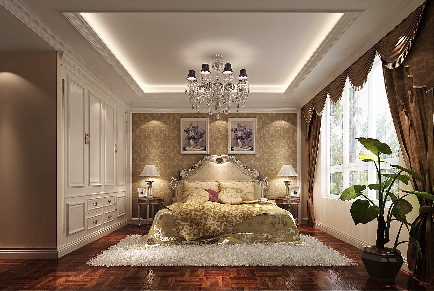 欧式 白领 80后 卧室图片来自高度国际在7.5万打造鲁能七号院欧式范的分享