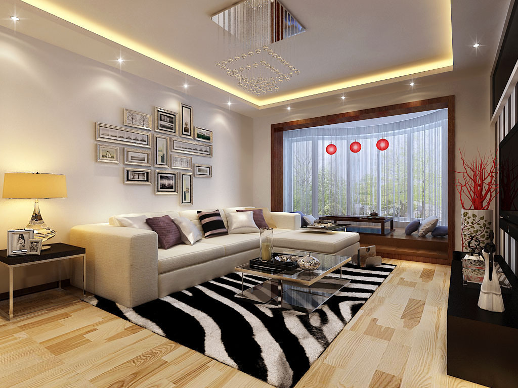现代简约 三居室设计 装修效果图 收纳 客厅图片来自上海实创-装修设计效果图在133平米清爽自然的现代简约设计的分享