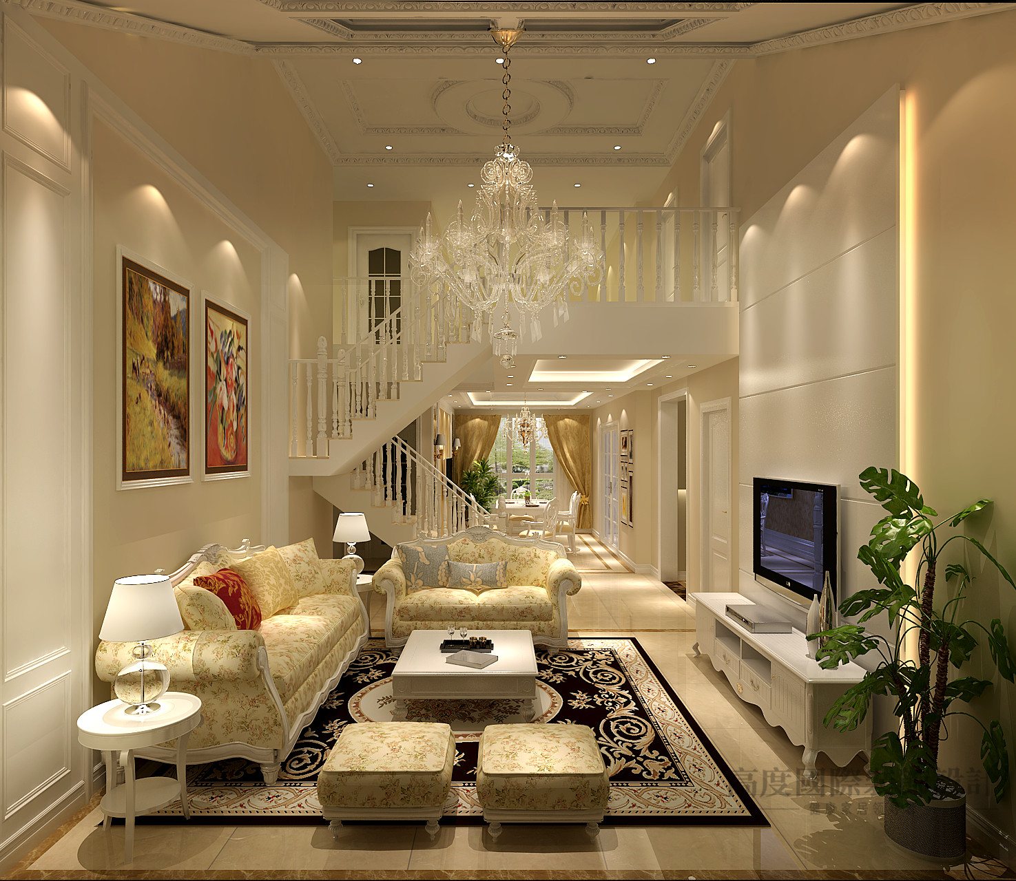 简约 欧式 公寓 设计案例 客厅图片来自高度国际设计装饰在正源·尚峰尚水151平米简欧风格的分享