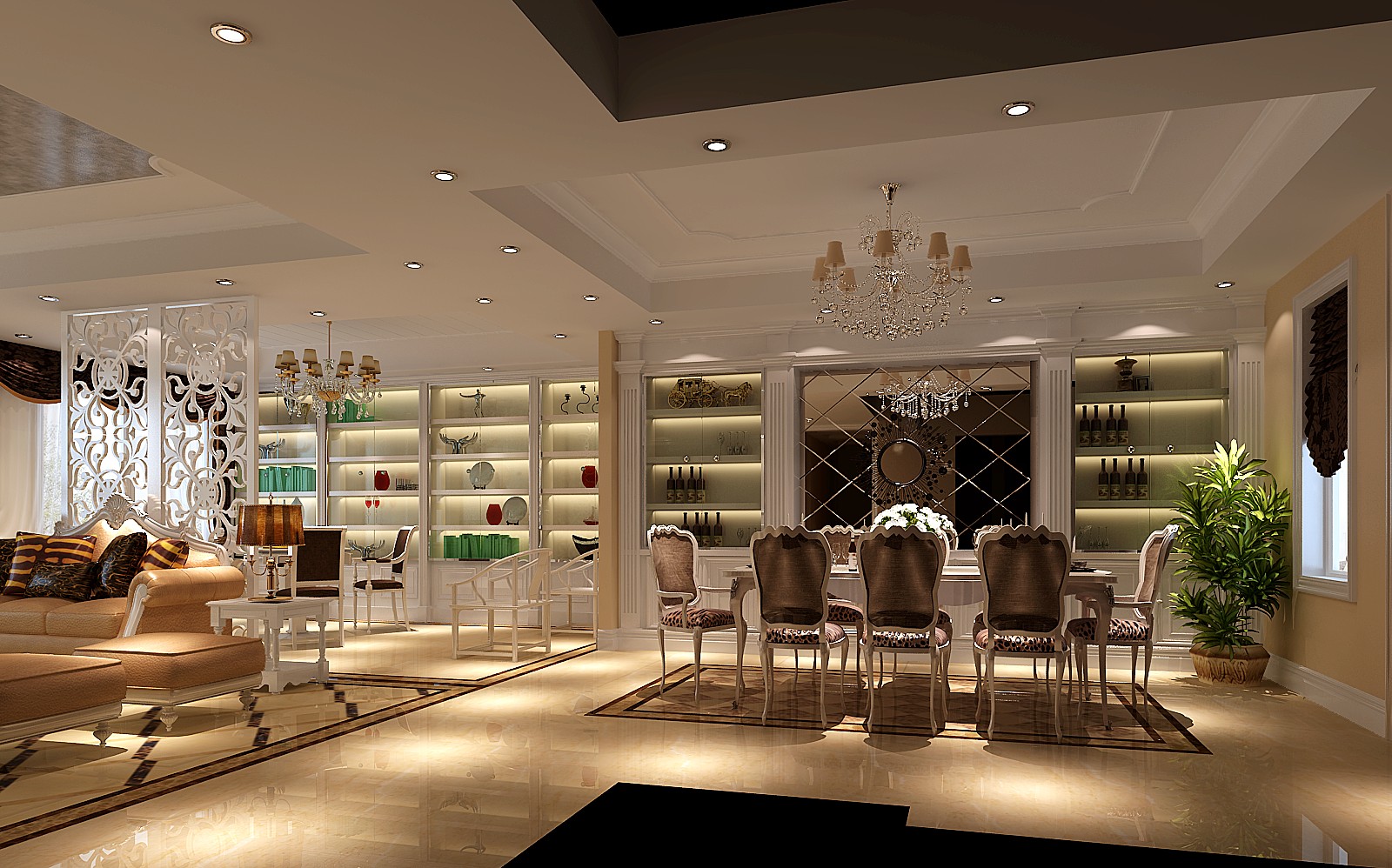 欧式 三居 白领 小资 餐厅图片来自高度国际装饰刘玉在金色漫香苑----高贵的分享