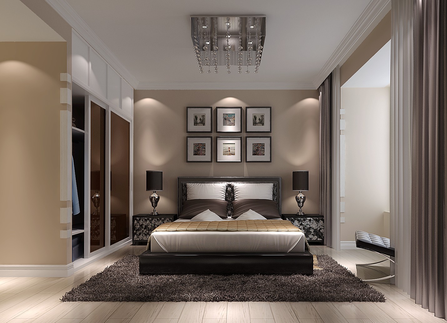 现代 二居 三居 白领 收纳 小资 卧室图片来自高度国际装饰刘玉在润泽公馆----的分享