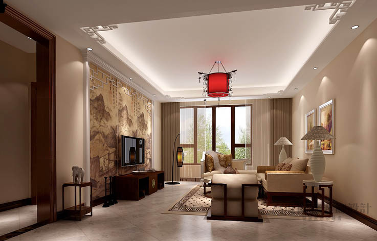 中式 三居 客厅图片来自高度国际设计装饰在西山壹号院180平米新中式风格的分享