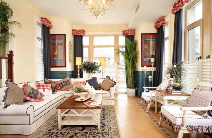 地中海 别墅 装修 客厅图片来自天津尚层装饰张倩在情迷地中海风格的分享