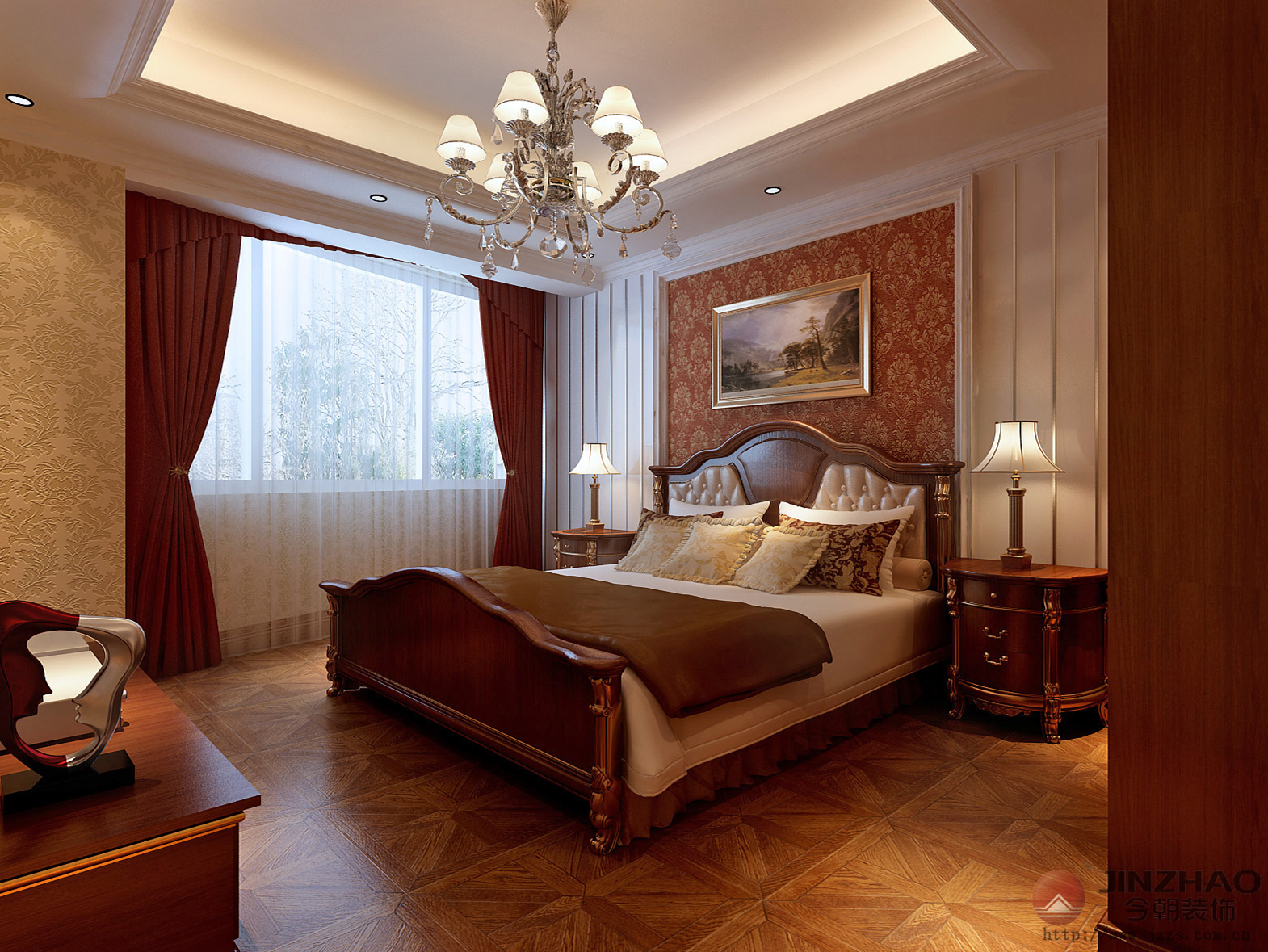 五居 欧式 卧室图片来自今朝装饰小阳在190平 欧式彰显优雅品味的分享