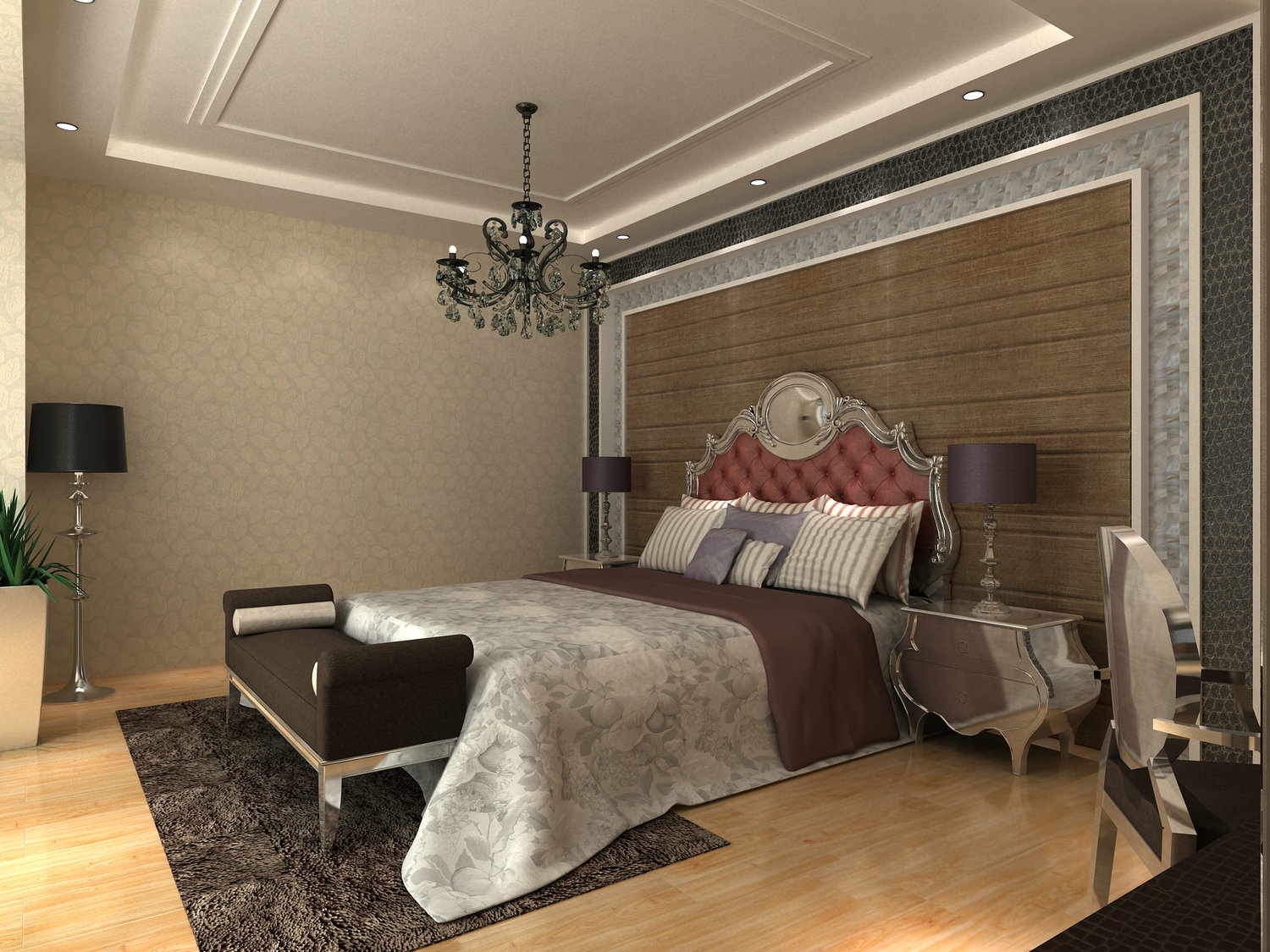 三居 现代风格 150平 装修设计 卧室图片来自实创装饰晶晶在CEO女强人现代风格的分享