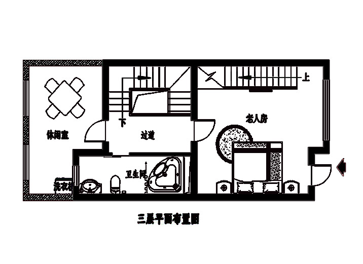 户型图图片来自xushuguang1983在黑白时尚185平米别墅婚房效果图的分享
