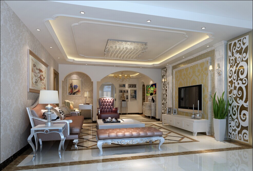 新古典风格 实创装饰 水墨林溪 客厅图片来自实创整体家装在11.7万一家三口典雅欧式三居的分享