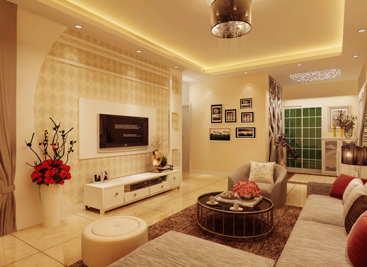 客厅图片来自多芬宝贝在郑州丹石街区-90平现代两居室的分享