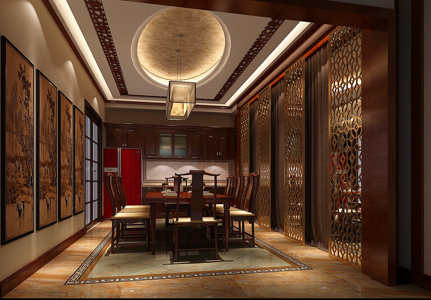 中式别墅 别墅 中式 高度国际 餐厅图片来自凌军在石家庄中式典雅别墅的分享