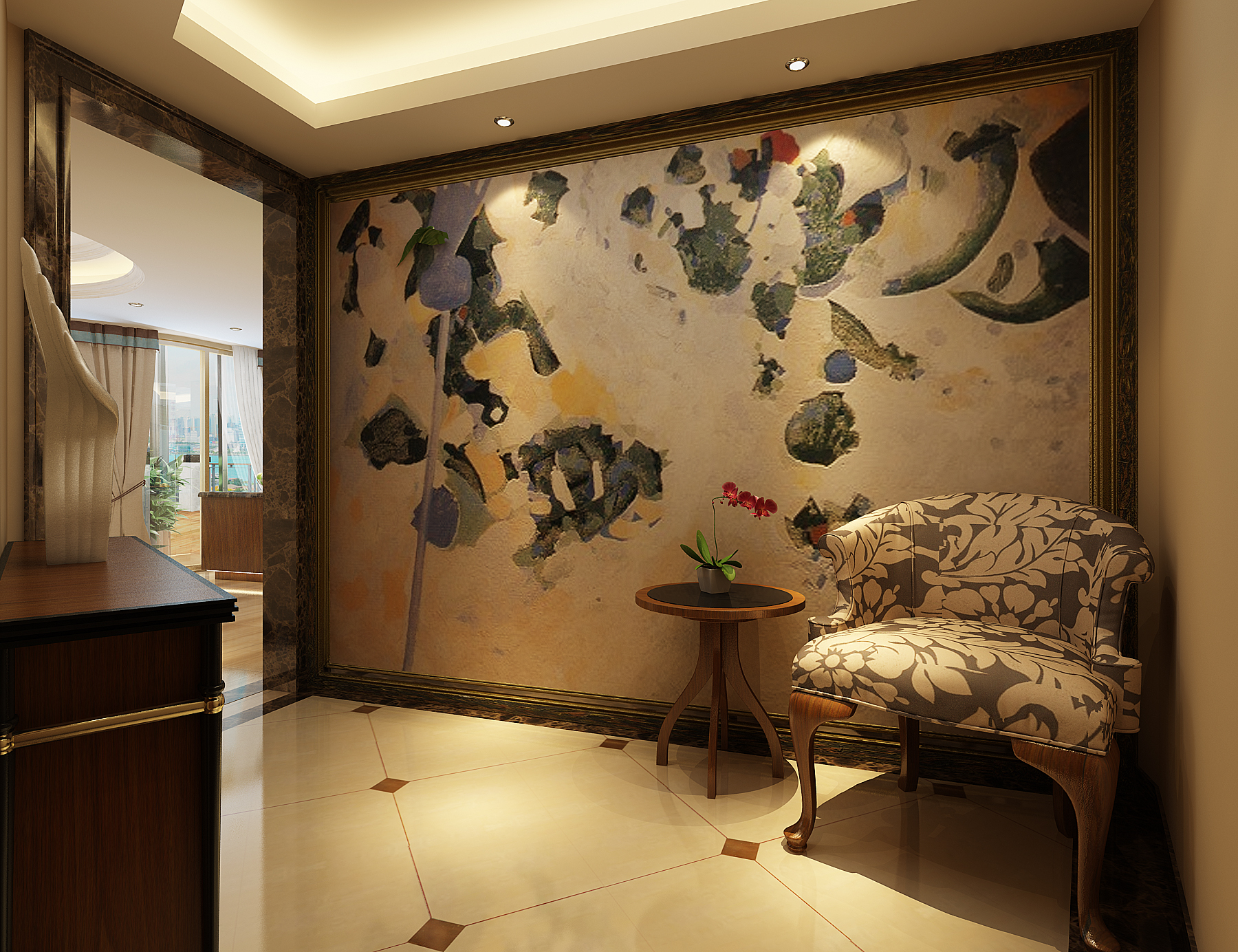 简约 欧式 田园 五居室 白领 旧房改造 80后 小资 客厅图片来自北京实创装饰在260平米简约灵动五居室的分享