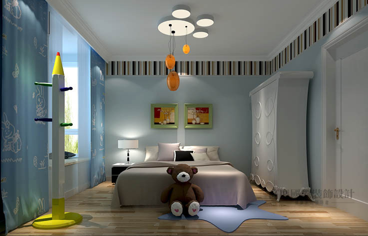 简约 欧式 二居 卧室图片来自高度国际设计装饰在中海城风情苑104㎡二居简欧风格的分享