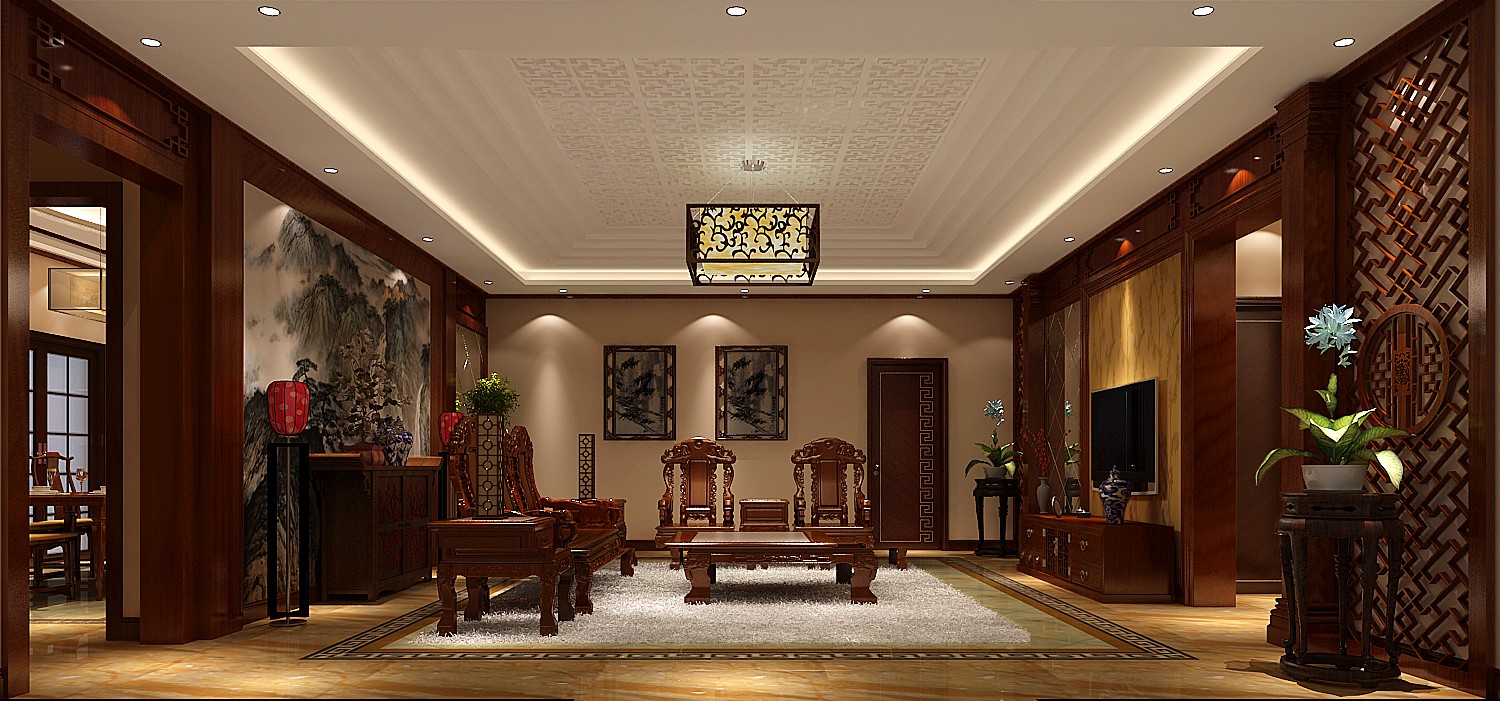 中式别墅 别墅 中式 高度国际 客厅图片来自凌军在石家庄中式典雅别墅的分享