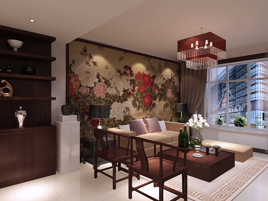 三居 中式古典 客厅图片来自石家庄瑞博文张琳在6.26万打造江南鸿郡中式古典风的分享