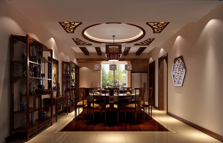 新中式 餐厅图片来自高度国际在8万打造东湖湾新中式范的分享