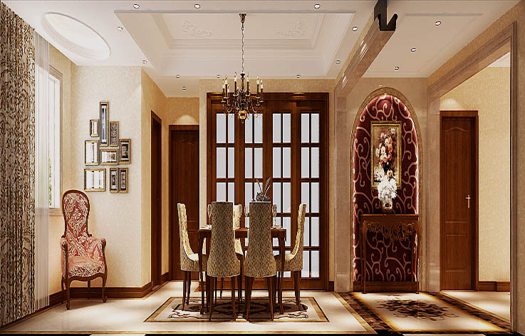西山华府 三室两厅 170㎡ 简欧风格 高度国际 餐厅图片来自高度国际装饰舒博在西山华府 三室两厅的分享