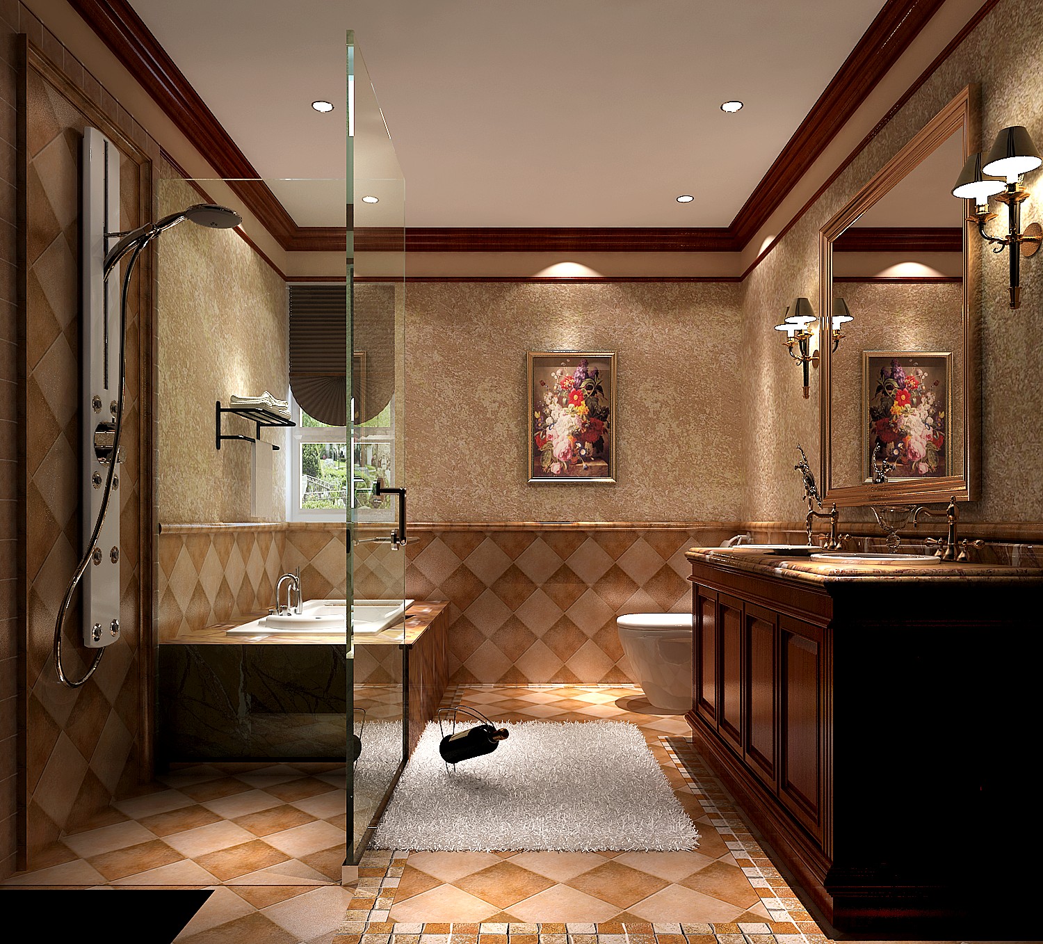 托斯卡纳 红木家具 别墅 小资 卫生间图片来自高度国际装饰刘玉在金色漫香苑----明亮大气的分享