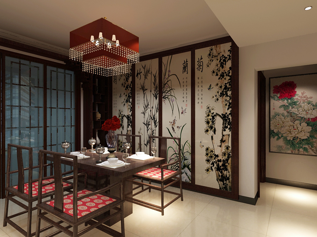 三居 中式古典 餐厅图片来自石家庄瑞博文张琳在6.26万打造江南鸿郡中式古典风的分享