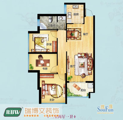 中式 三居 户型图图片来自石家庄瑞博文张琳在6.38万打造同祥城中式风的分享