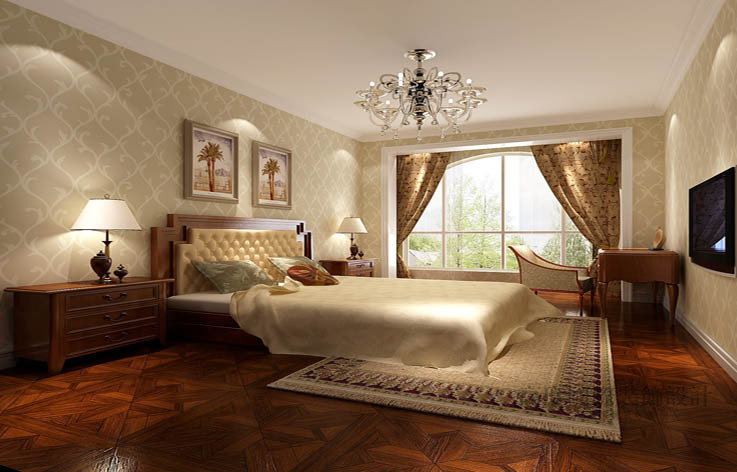 简约 欧式 四居 卧室图片来自高度国际设计装饰在金隅翡丽180㎡四居室简欧风格的分享