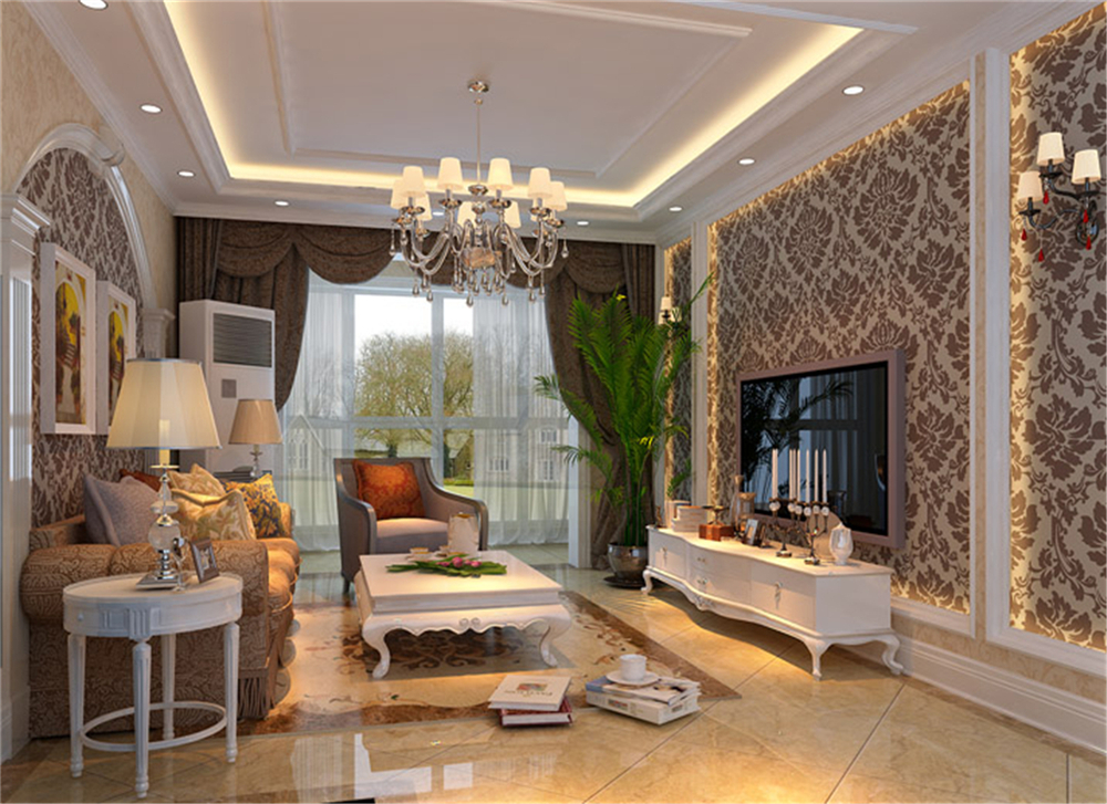 欧式 二居 白领 收纳 小资 客厅图片来自上海实创-装修设计效果图在15万成功白领简洁大气欧式之家的分享