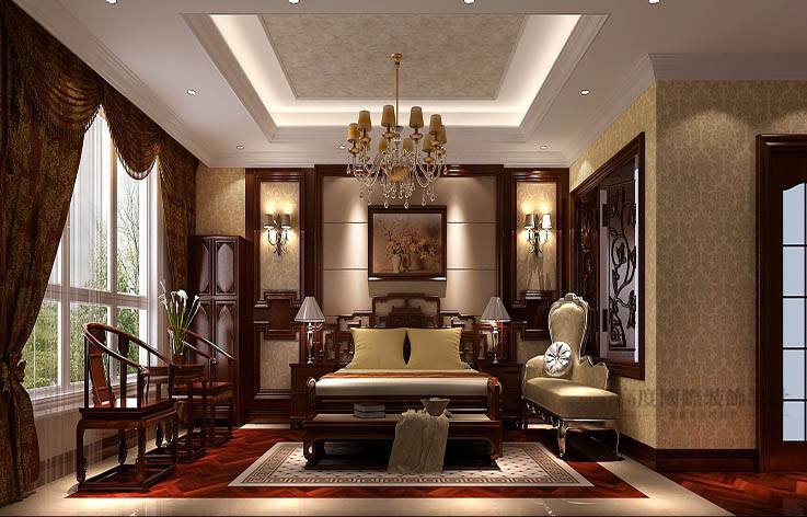 欧式 中式 卧室图片来自高度国际设计装饰在西山壹号院208㎡中西结合风格的分享