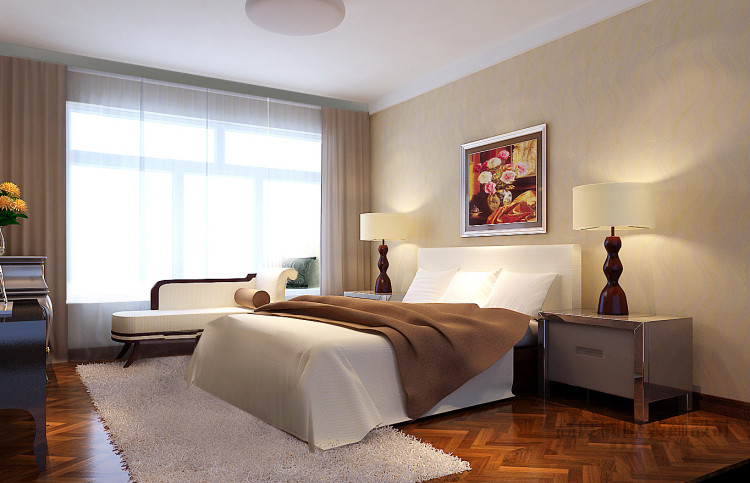 简约 现代 三居 卧室图片来自高度国际设计装饰在长滩一号89㎡三居现代简约风格的分享