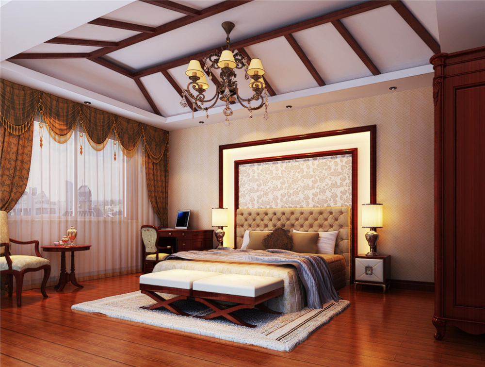别墅 白领 收纳 小资 80后 卧室图片来自实创装饰完美家装在对称体现欧式庄重与大气的分享