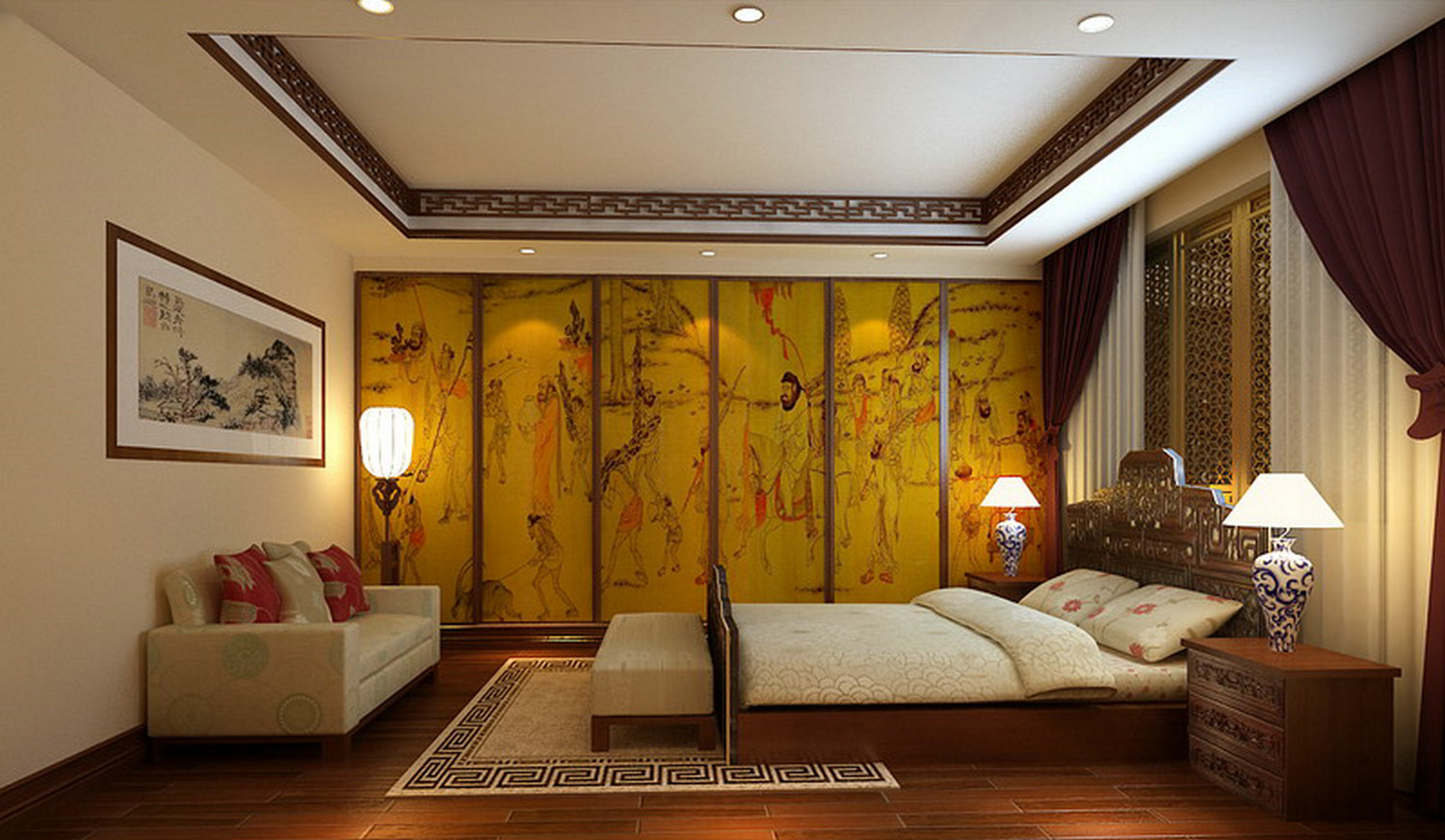 别墅 中式 卧室图片来自实创装饰晶晶在新中式别墅空间的层次感的分享