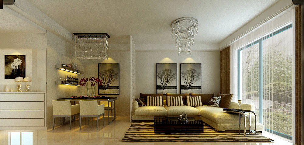 客厅图片来自上海华埔装饰设计中心在蓝海港湾80后心中的家的分享